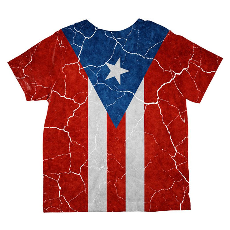 Distressed Puerto Rican Flag All Over Toddler T Shirt Toddler T-Shirts Old Glory   