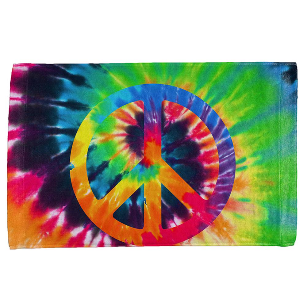 Peace Sign Tie Dye All Over Hand Towel Hand Towel Old Glory OS Multi 