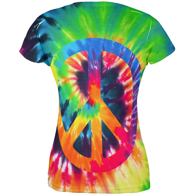 Peace Sign Tie Dye All Over Juniors T Shirt Juniors T-Shirts Old Glory   