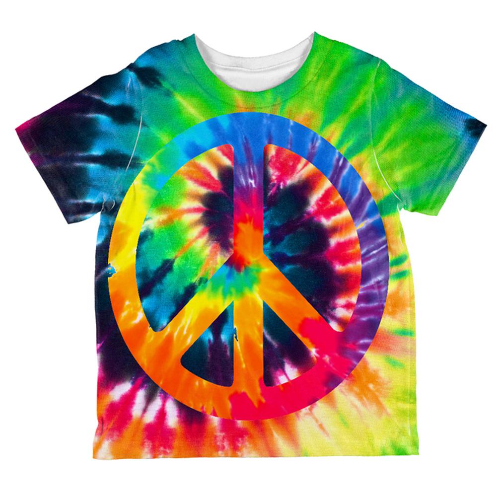 Peace Sign Tie Dye All Over Toddler T Shirt Toddler T-Shirts Old Glory 2T Multi 