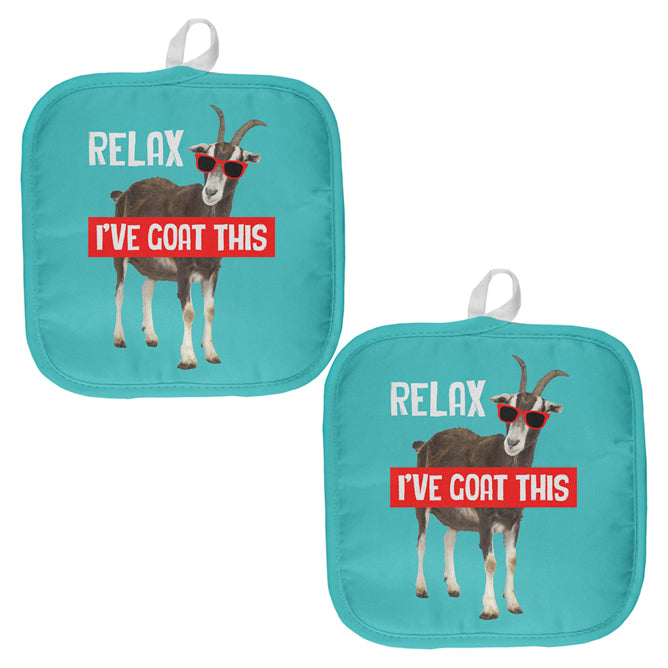 Relax I've Goat Got This All Over Pot Holder (Set of 2) Pot Holders Old Glory OS Multi 