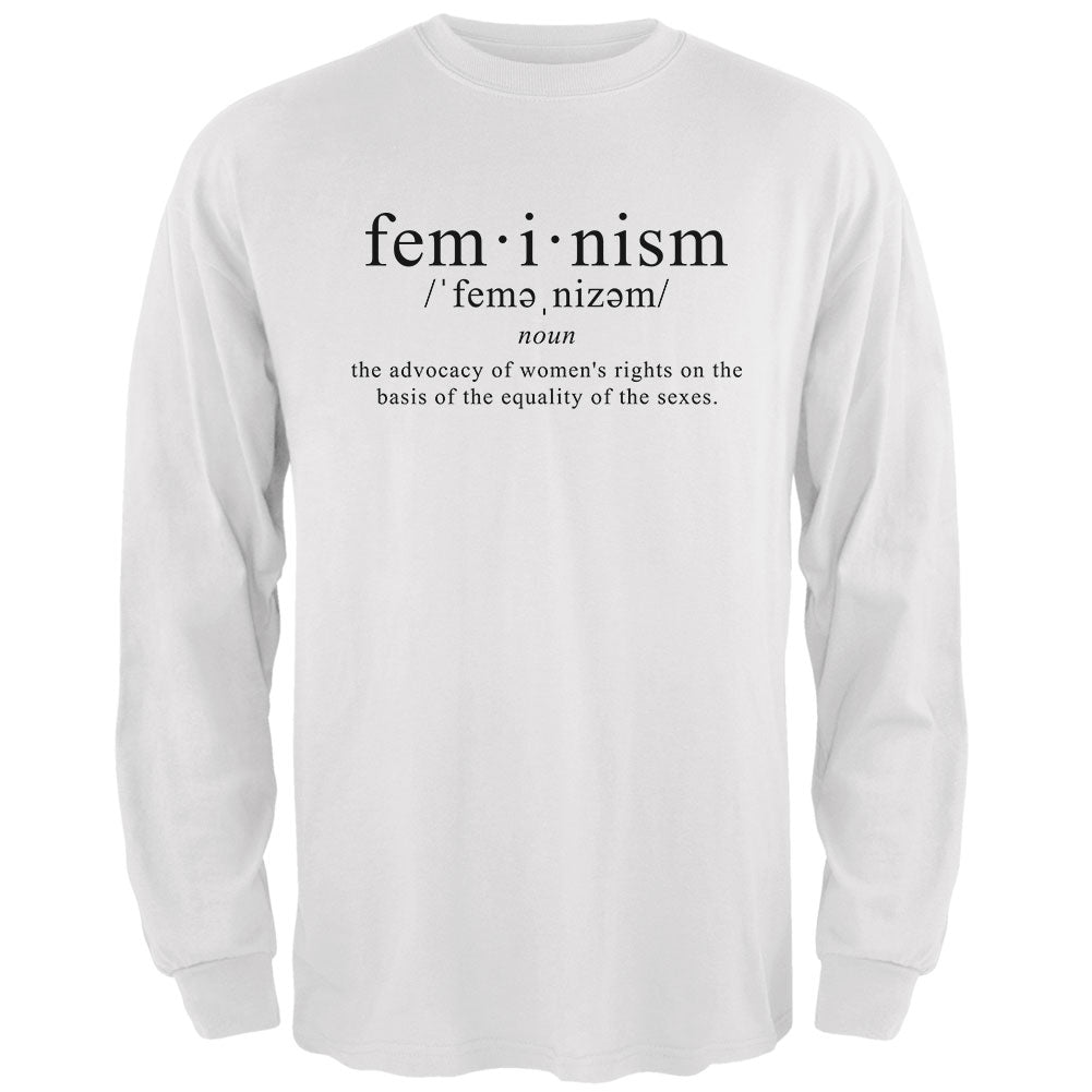 Feminism Definition Mens Long Sleeve T Shirt Men's Long Sleeves Old Glory 2XL White 