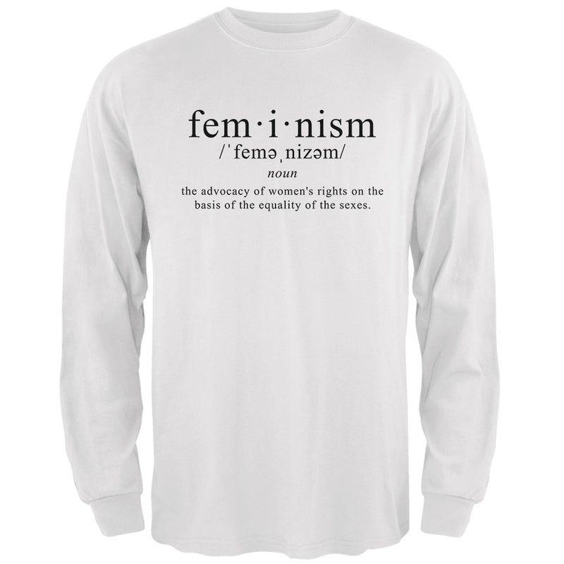 Feminism Definition Mens Long Sleeve T Shirt Men's Long Sleeves Old Glory 2XL White 