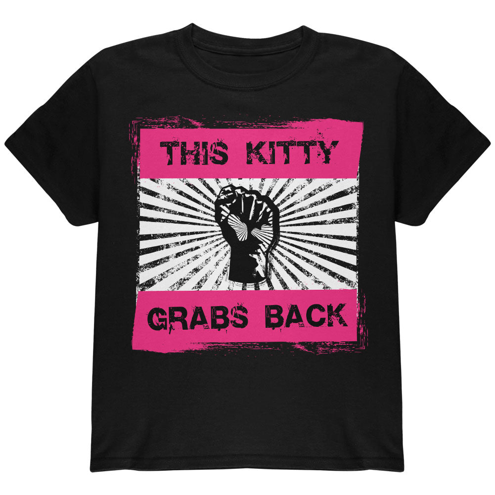 Feminist Activist This Kitty Grabs Back Youth T Shirt Youth T-Shirts Old Glory YLG Black 