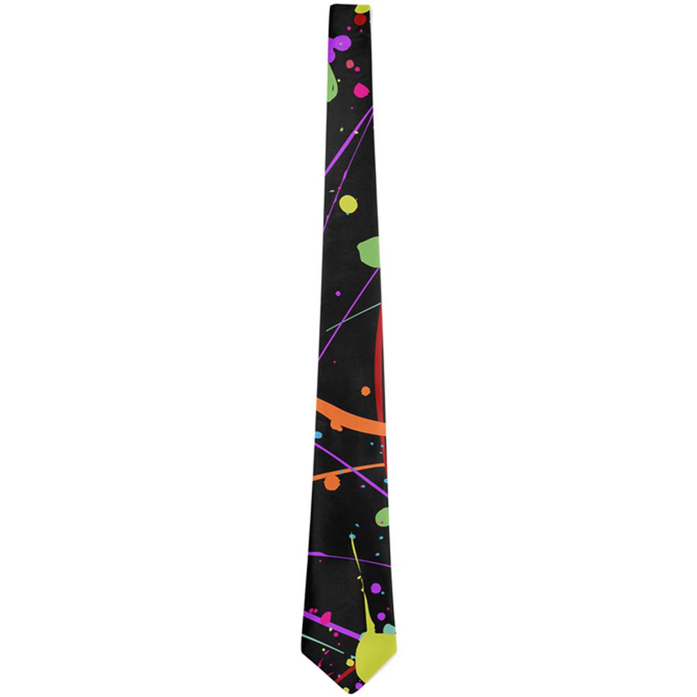 Splatter Paint Black All Over Neck Tie Men's Neck Ties Old Glory   