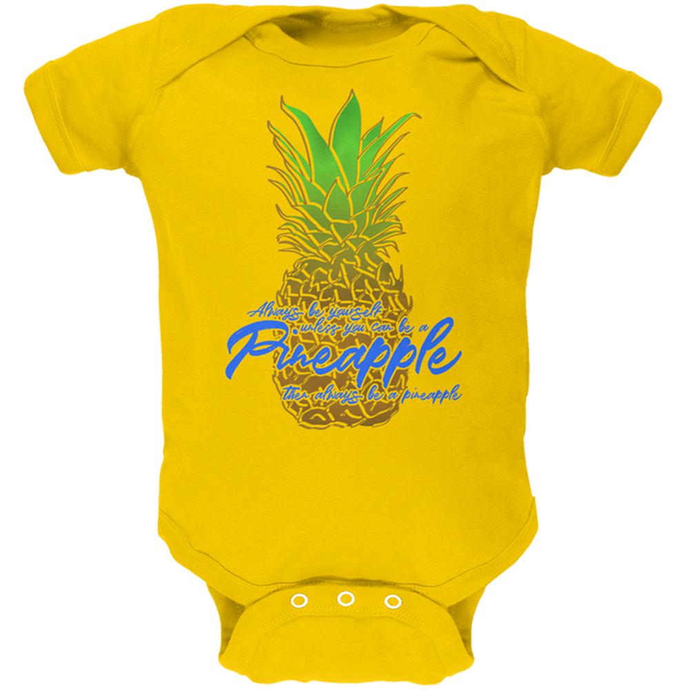 Always Be Yourself Pineapple Soft Baby One Piece Baby One Piece Old Glory 0-3M Yellow 