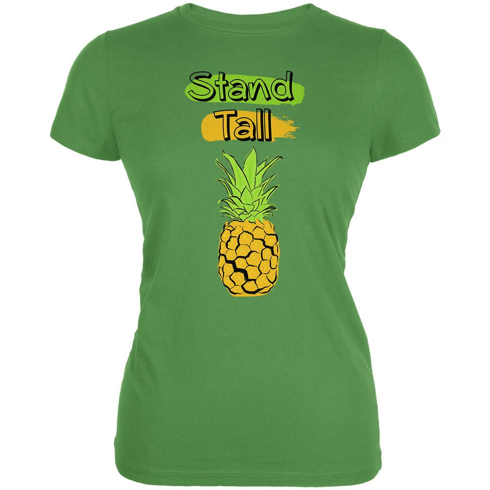 Summer Sun - Be a Pineapple - Stand Tall Juniors Soft T Shirt Juniors T-Shirts Old Glory 2XL Leaf 