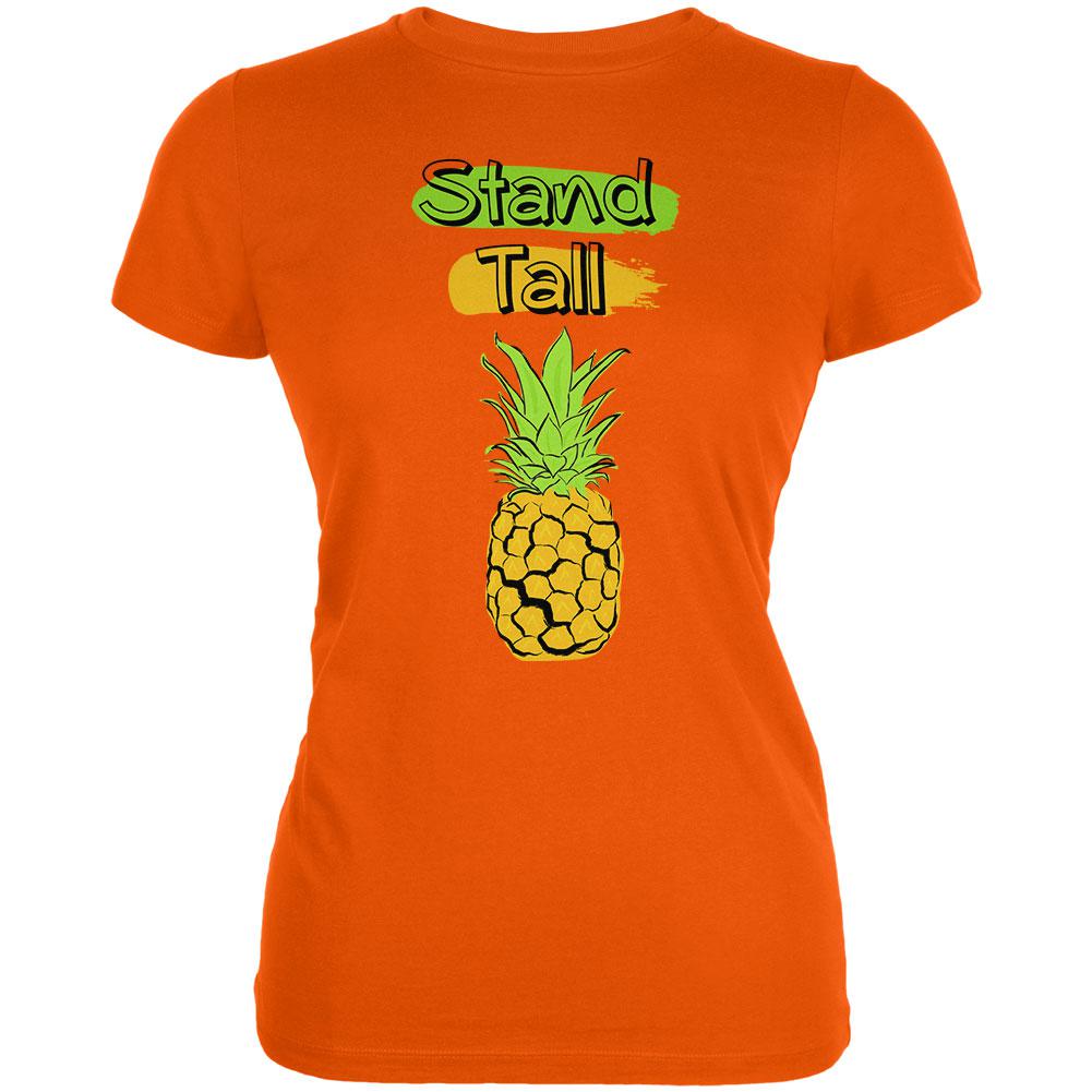 Summer Sun - Be a Pineapple - Stand Tall Juniors Soft T Shirt Juniors T-Shirts Old Glory 2XL Orange 