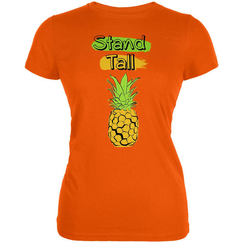 Summer Sun - Be a Pineapple - Stand Tall Juniors Soft T Shirt Juniors T-Shirts Old Glory 2XL Orange 