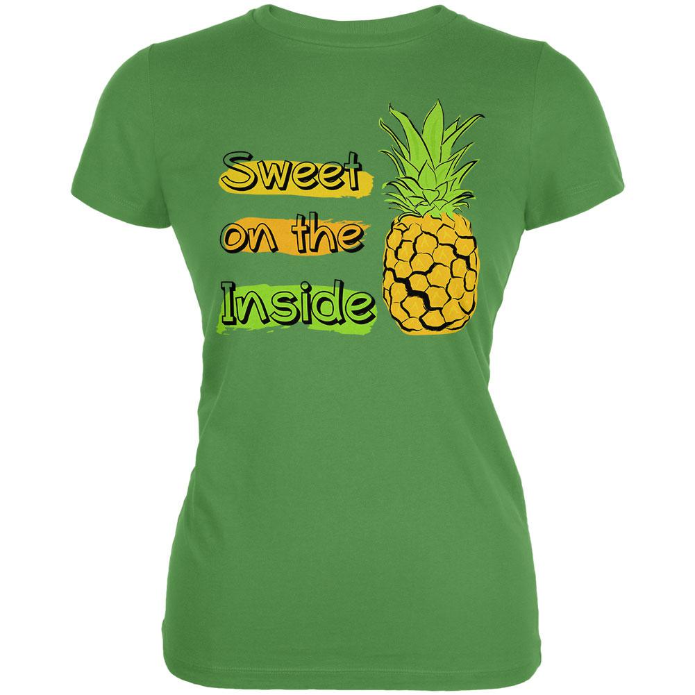 Summer Sun - Be a Pineapple - Sweet on the Inside Juniors Soft T Shirt Juniors T-Shirts Old Glory 2XL Leaf 