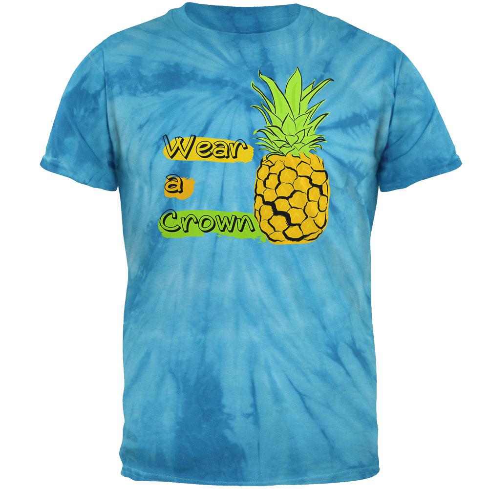 Summer Sun - Be a Pineapple - Wear a Crown Mens T Shirt Men's T-Shirts Old Glory 2XL Pinwheel Blue Tie Dye 