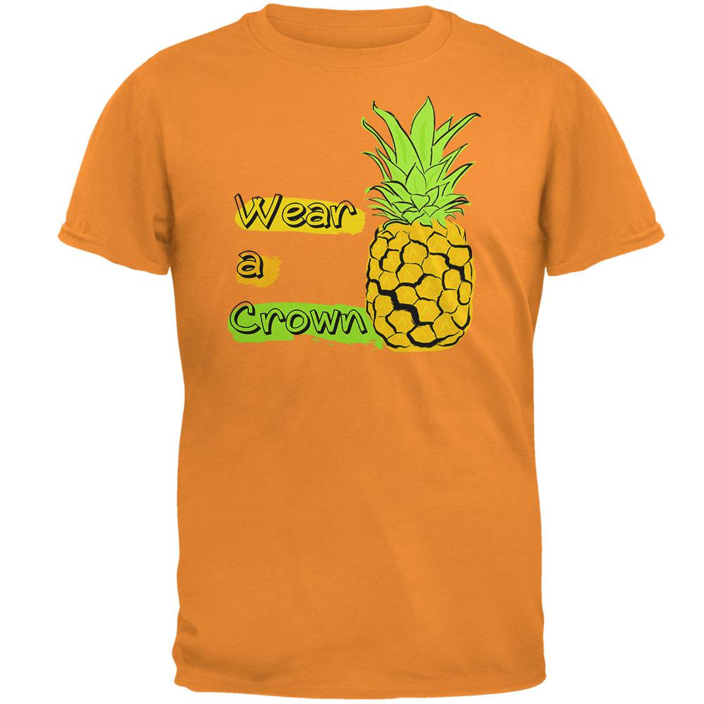 Summer Sun - Be a Pineapple - Wear a Crown Mens T Shirt Men's T-Shirts Old Glory 2XL Tangerine 