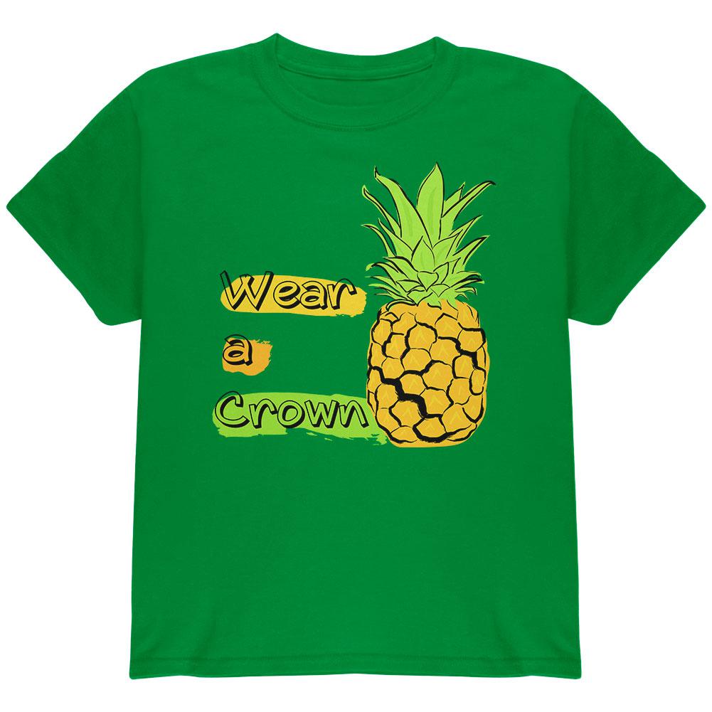 Summer Sun - Be a Pineapple - Wear a Crown Youth T Shirt Youth T-Shirts Old Glory LG Irish Green 