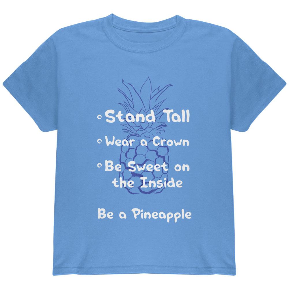 Summer Sun - Be a Pineapple - Sayings List Youth T Shirt Youth T-Shirts Old Glory LG Carolina Blue 