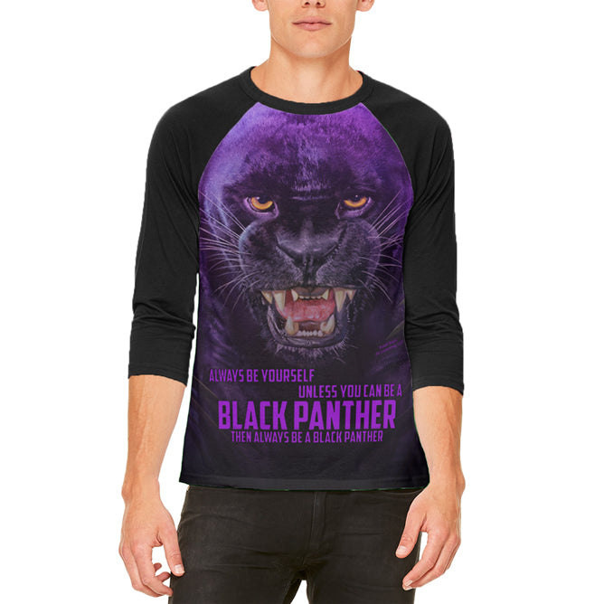 Always Be Yourself Unless Black Panther Jeff Wack Mens Raglan T Shirt Men's T-Shirts Old Glory SM  