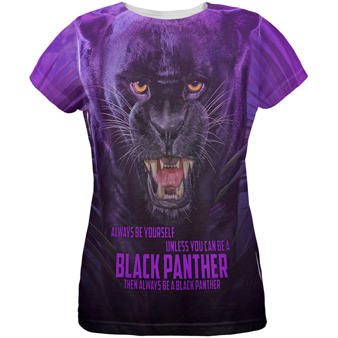 Always Be Yourself Unless Black Panther All Over Womens T Shirt Women's T-Shirts Old Glory LG Multicolored 