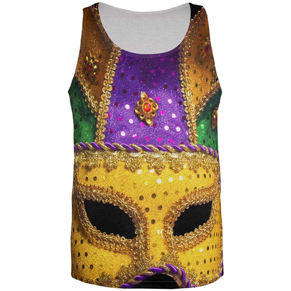 Mardi Gras Mask All Over Mens Tank Top Men's Tank Tops Old Glory 2XL Multi 