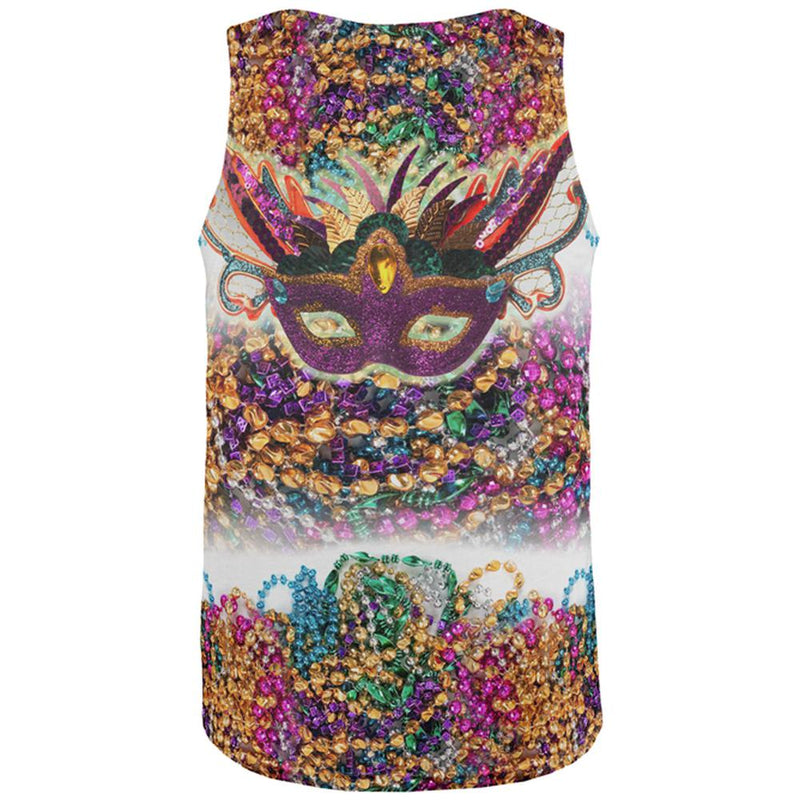 Mardi Gras Trippy Mask Beads All Over Mens Tank Top Men's Tank Tops Old Glory   