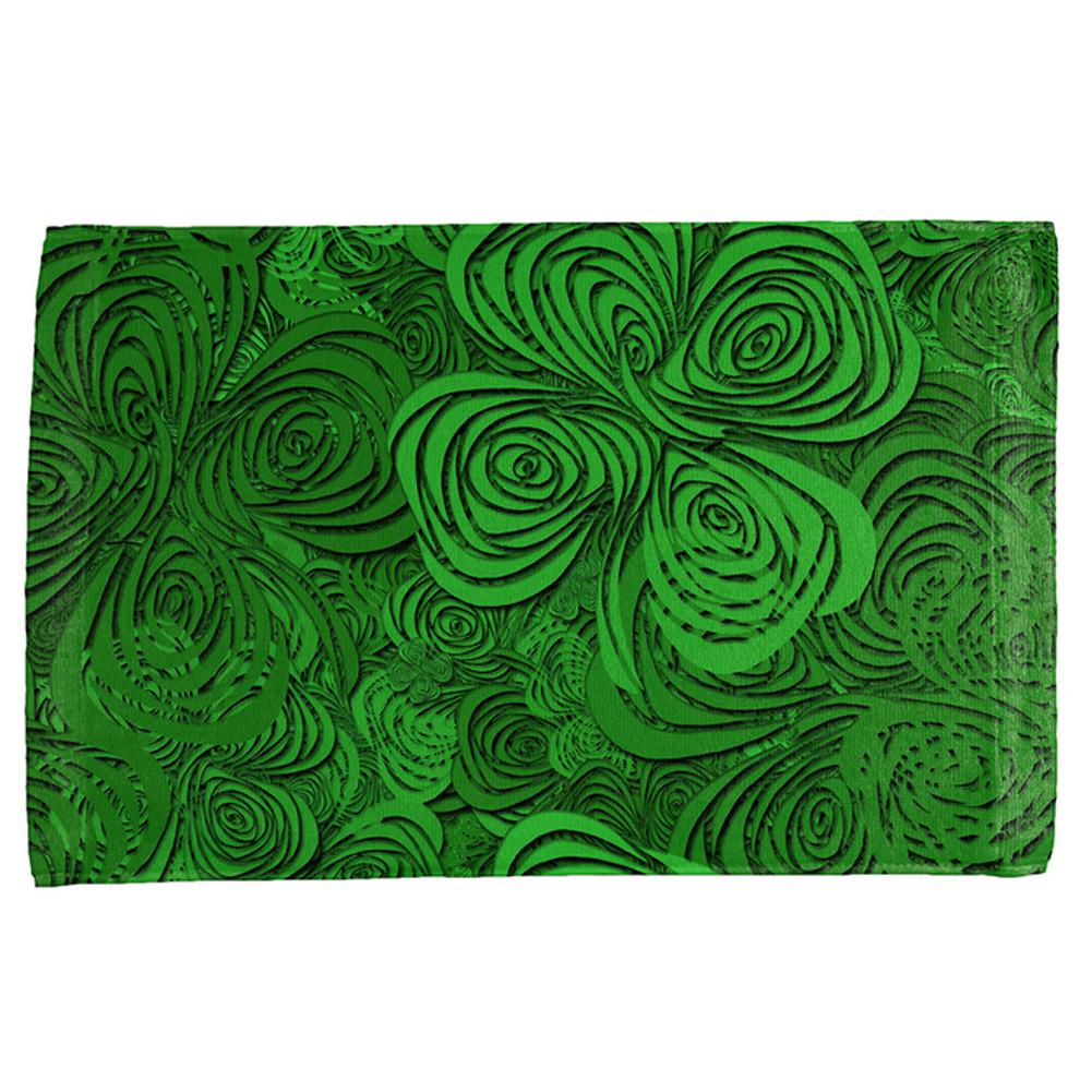 St Patricks Day Trippy Irish Clover Field All Over Hand Towel Hand Towel Old Glory OS Multi 