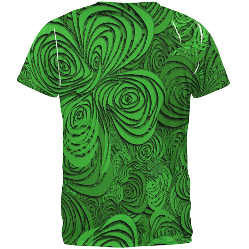 St Patricks Day Trippy Irish Clover Field All Over Mens T Shirt Men's T-Shirts Old Glory   