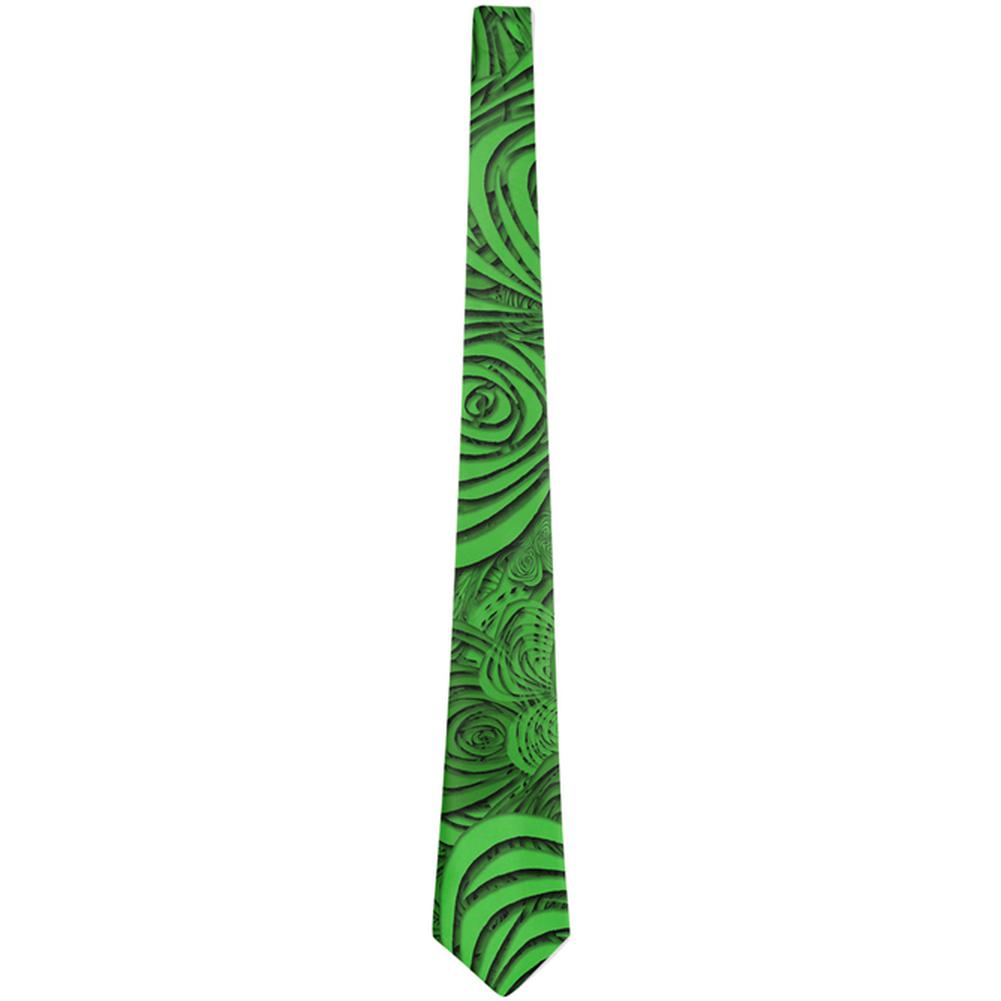 St Patricks Day Trippy Irish Clover Field All Over Neck Tie Ties Old Glory   