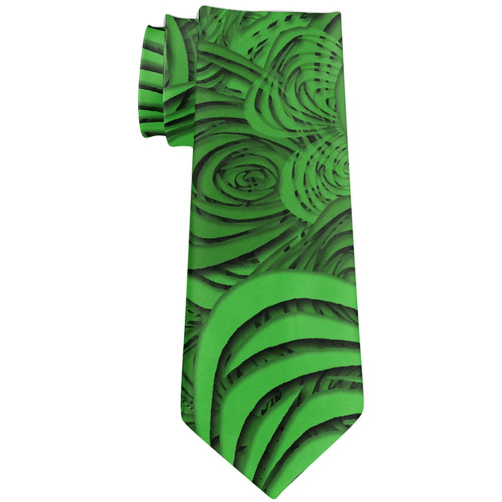 St Patricks Day Trippy Irish Clover Field All Over Neck Tie Ties Old Glory OS Multi 