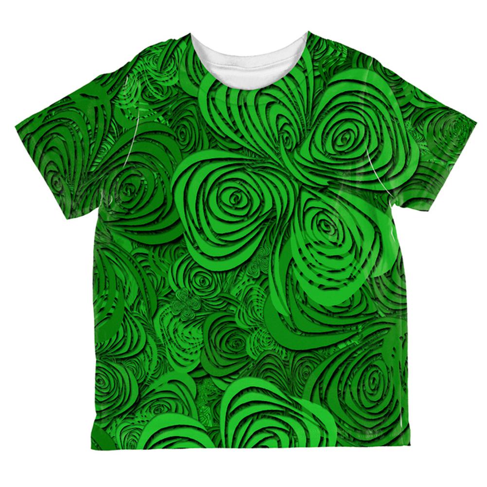 St Patricks Day Trippy Irish Clover Field All Over Toddler T Shirt Toddler T-Shirts Old Glory 2T Multi 