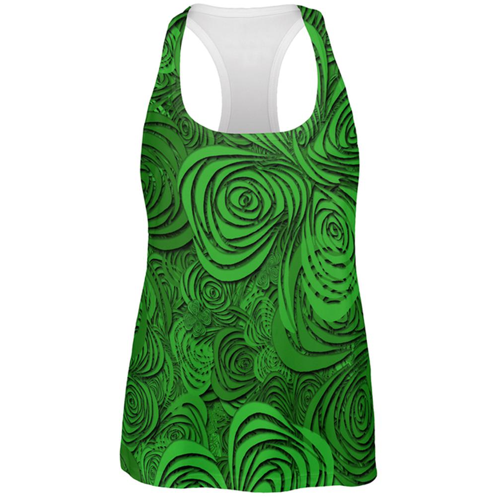 St Patricks Day Trippy Irish Clover Field All Over Womens Work Out Tank Top Women's Tank Tops Old Glory 2XL Multi 