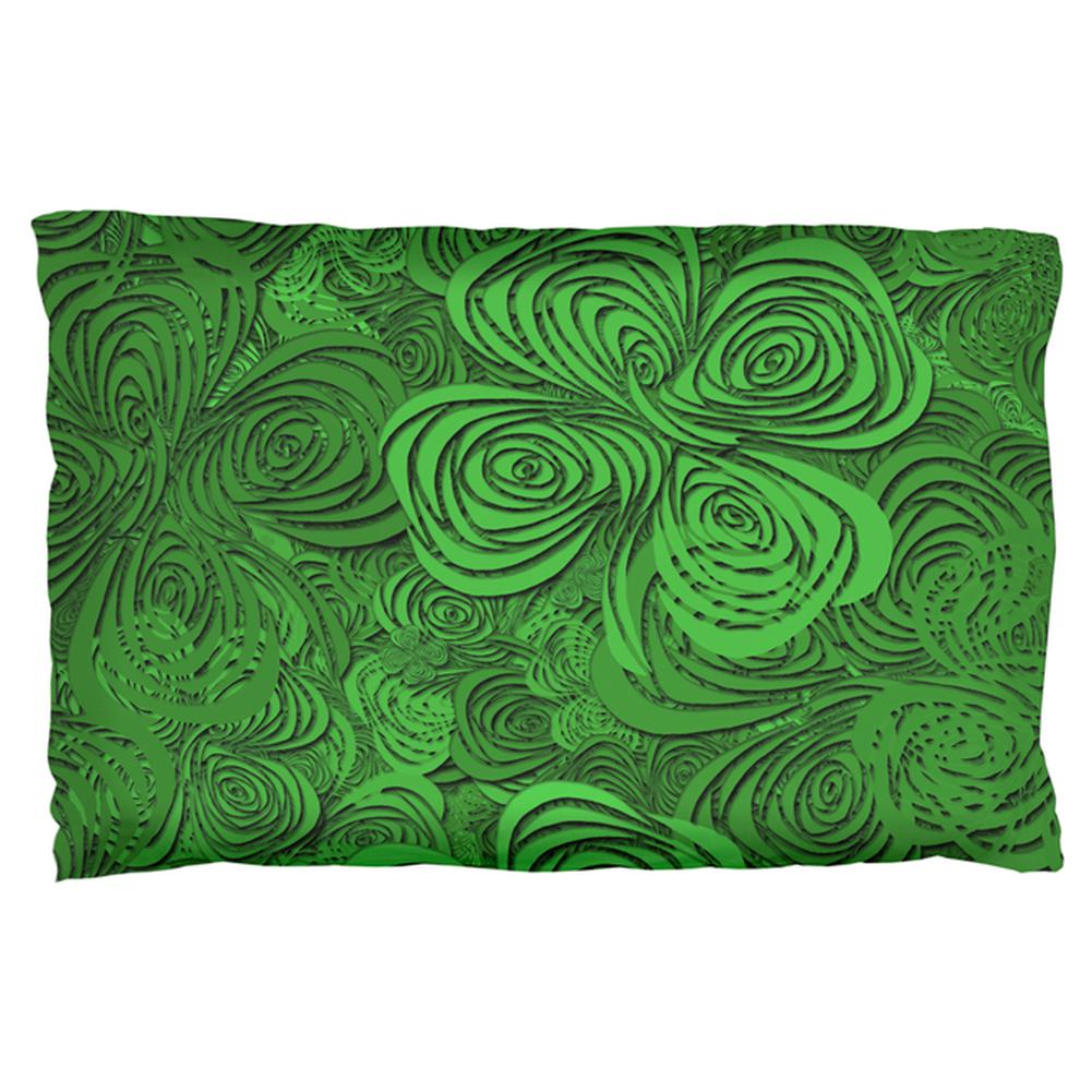 St Patricks Day Trippy Irish Clover Field Pillow Case Pillowcases Old Glory OS Multi 