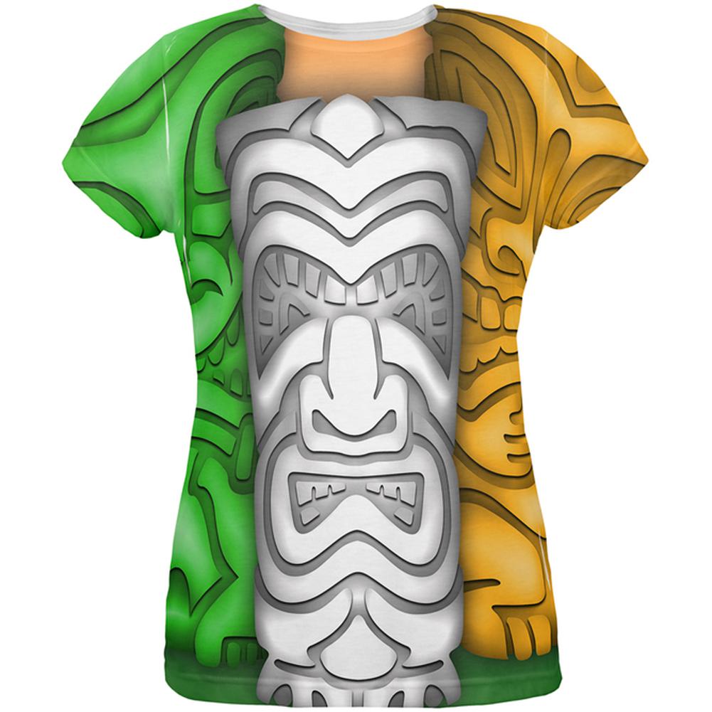 St Patricks Day Tiki Glass Party All Over Womens T Shirt Women's T-Shirts Old Glory 2XL Multi 