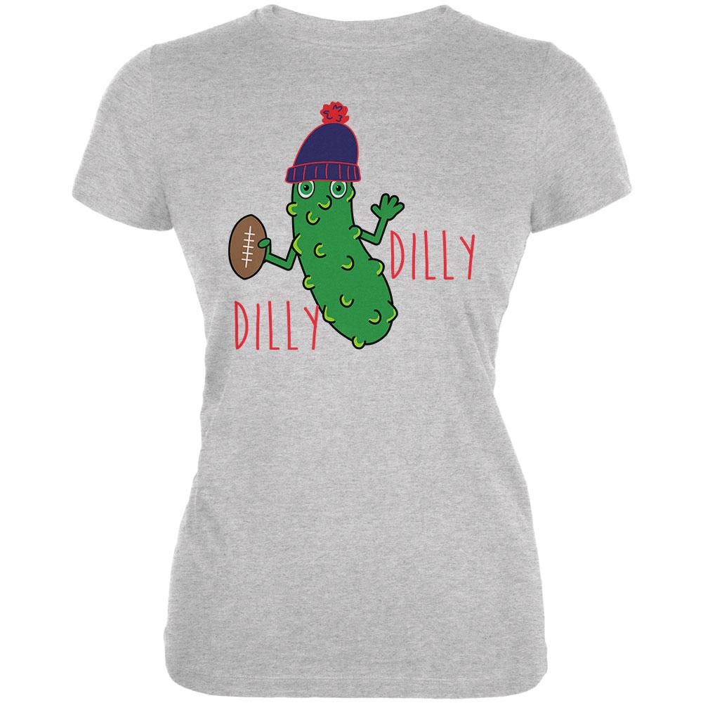 Vegetable Pickle Dilly Dilly Football Juniors Soft T Shirt Juniors T-Shirts Old Glory 2XL Heather 