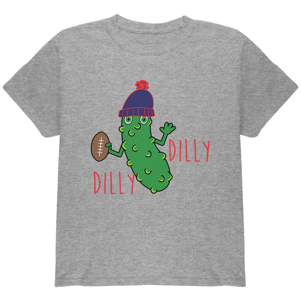 Vegetable Pickle Dilly Dilly Football Youth T Shirt Youth T-Shirts Old Glory YLG Heather 