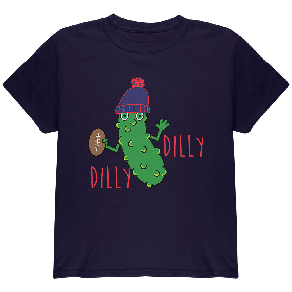 Vegetable Pickle Dilly Dilly Football Youth T Shirt Youth T-Shirts Old Glory YLG Navy 