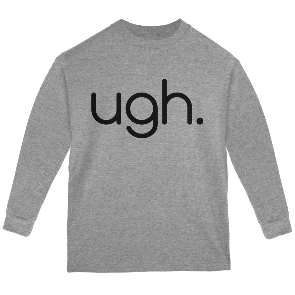 Funny Ugh Expression Youth Long Sleeve T Shirt Youth Long Sleeves Old Glory LG Storm Grey 