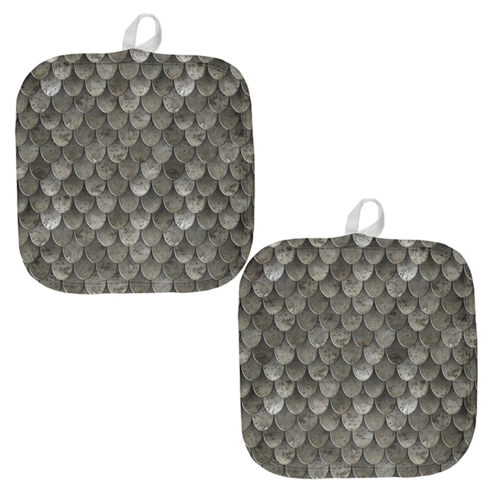 Halloween Steel Scale Armor All Over Pot Holder (Set of 2) Pot Holders Old Glory OS Multi 