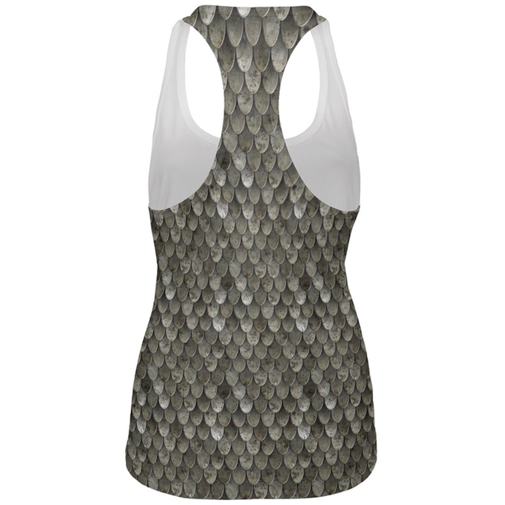 Halloween Steel Scale Armor Costume All Over Womens Work Out Tank Top Women's Tank Tops Old Glory   