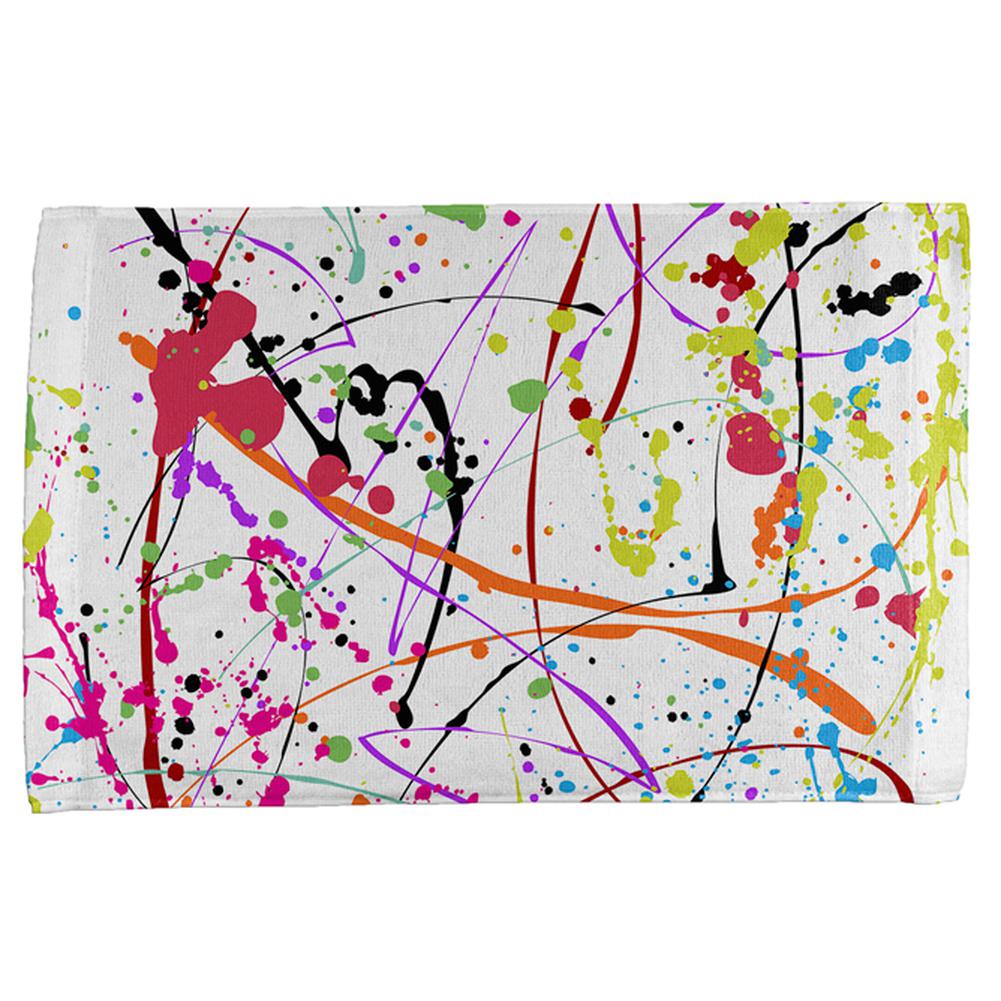 Splatter Paint White All Over Hand Towel Hand Towel Old Glory OS Multi 