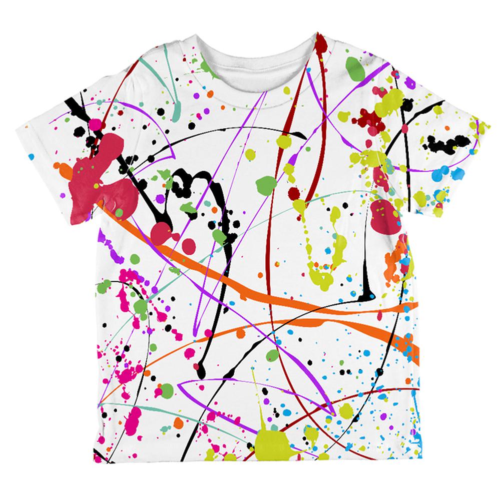 Splatter Paint White All Over Toddler T Shirt Toddler T-Shirts Old Glory 2T Multi 