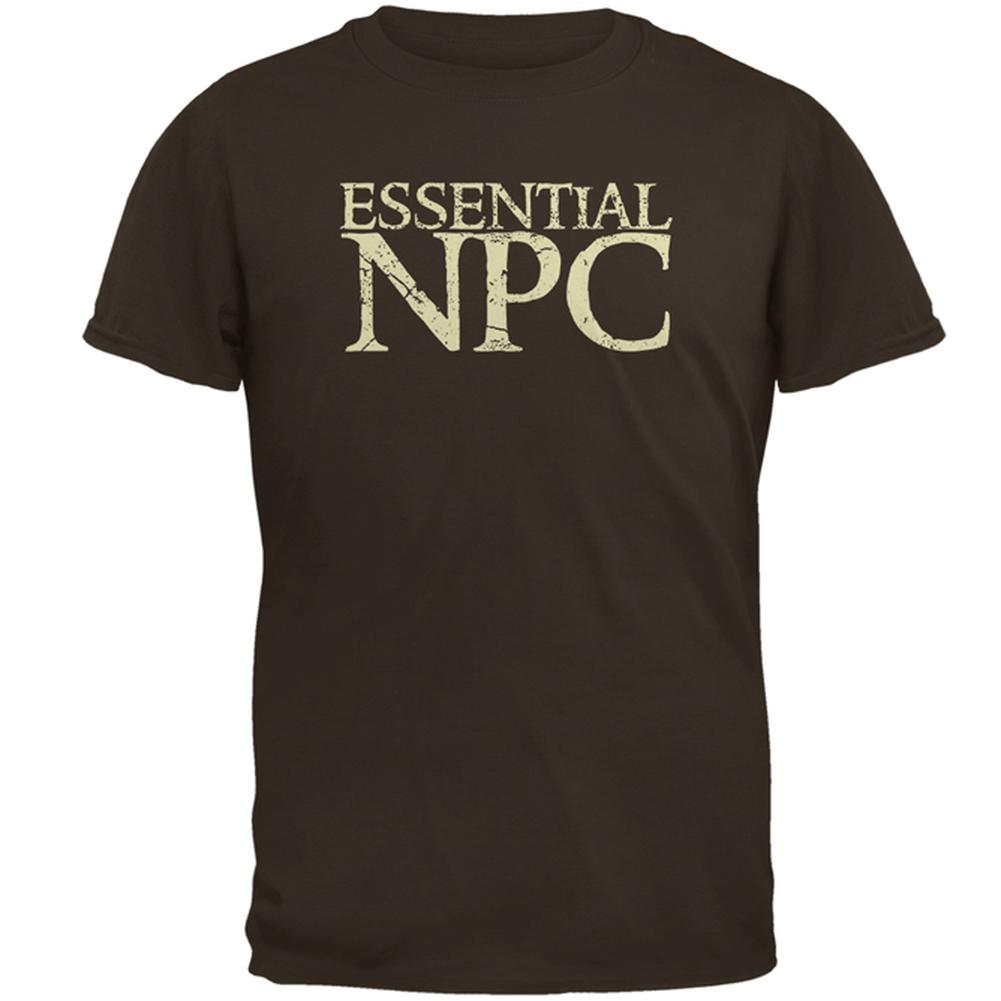 Essential NPC Gamer Funny Mens T Shirt Men's T-Shirts Old Glory 2XL Brown 