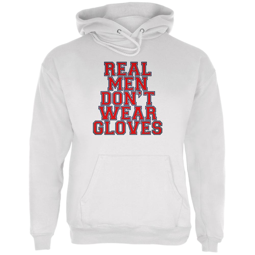 Glove Gate Real Men Don't Wear Gloves Mens Hoodie Men's Hoodies Old Glory LG White 