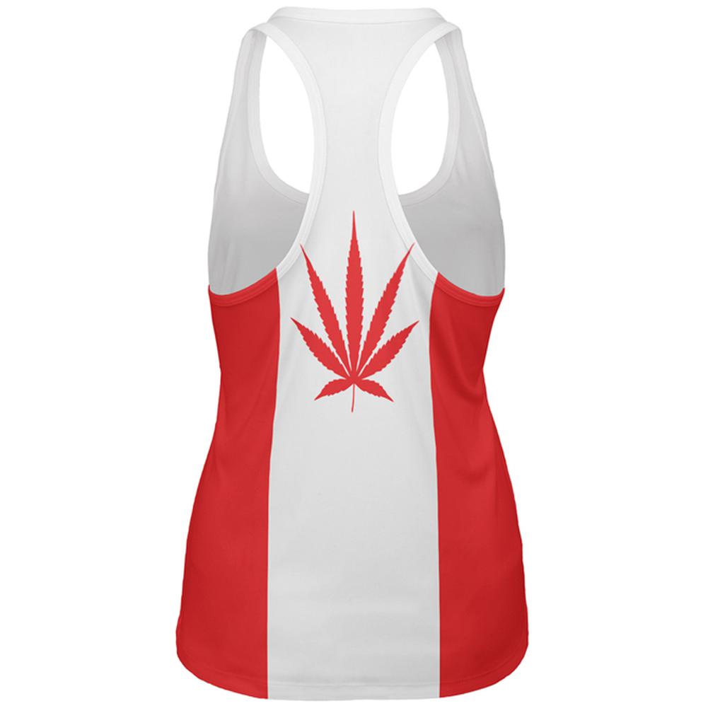 Canada Flag Pot Leaf Marijuana All Over Womens Work Out Tank Top Women's Tank Tops Old Glory   