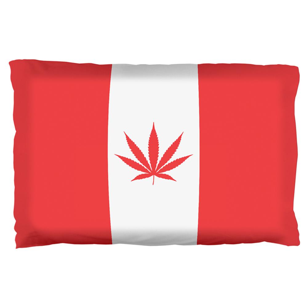 Canada Flag Pot Leaf Marijuana Pillow Case Pillowcases Old Glory OS Multi 