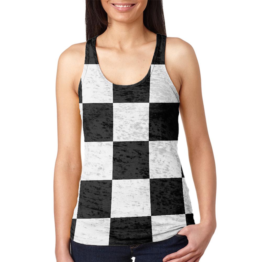 Finish Line Checkered Flag Juniors Burnout Racerback Tank Top Juniors Tank Tops Old Glory 2XL Multi 