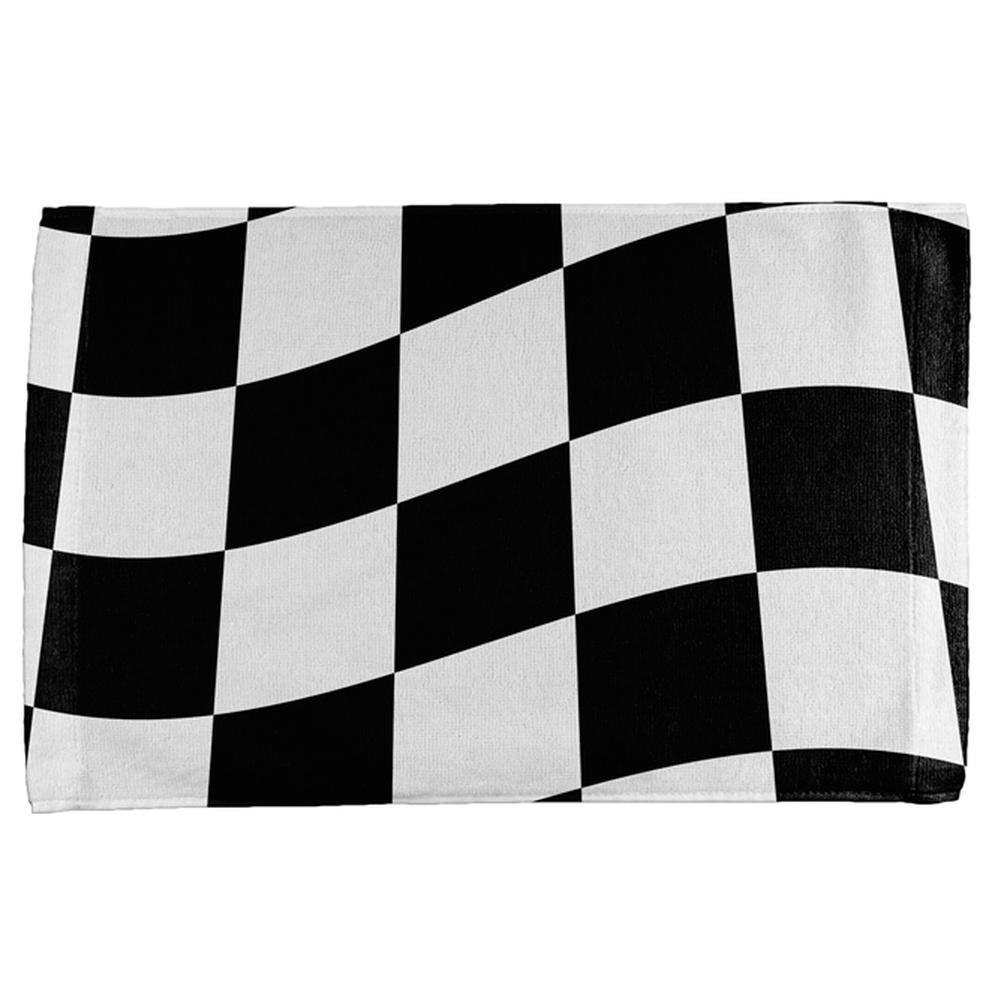 Finish Line Checkered Flag Wave All Over Hand Towel Hand Towel Old Glory OS Multi 