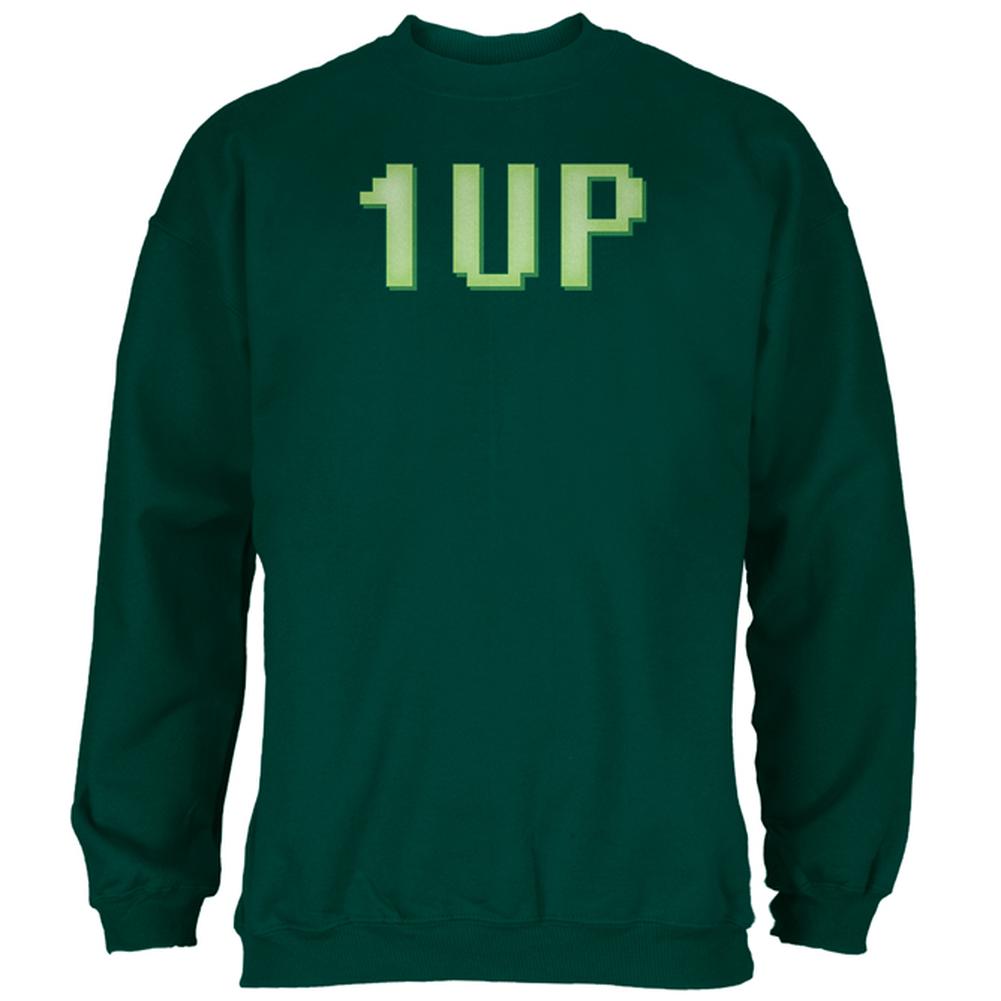 Gamer Geek Birthday 1 Up Extra Life Mens Sweatshirt Men's Sweatshirts Old Glory 2XL Forest Green 