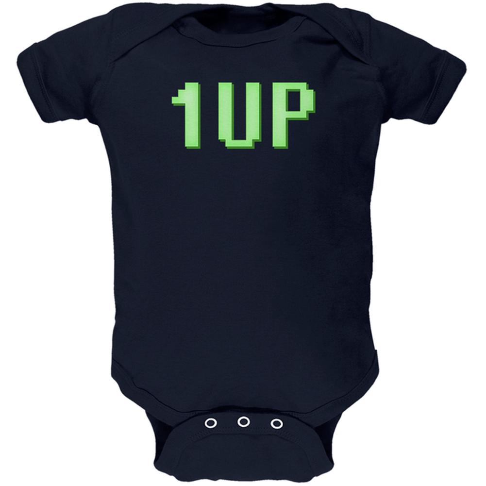 Gamer Geek Birthday 1 Up Extra Life Soft Baby One Piece Baby One Piece Old Glory 0-3M Navy 