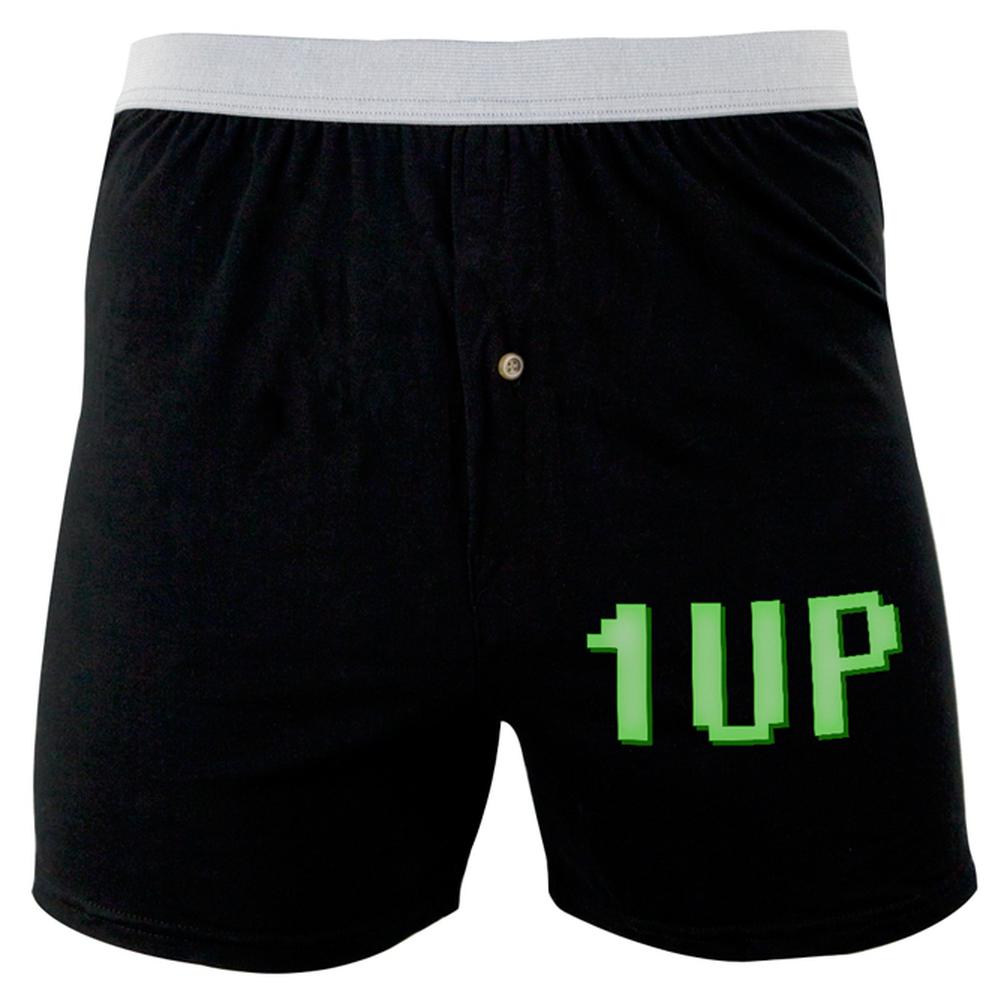 Gamer Geek Birthday 1 Up Extra Life Soft Knit Boxer Underwear Old Glory 2XL Black 