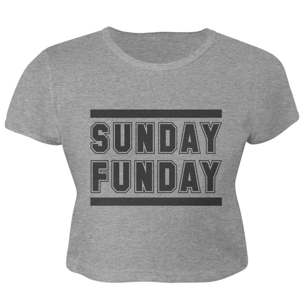 Sunday Funday Juniors Crop Top T-Shirt Juniors T-Shirts Old Glory LG Heather 