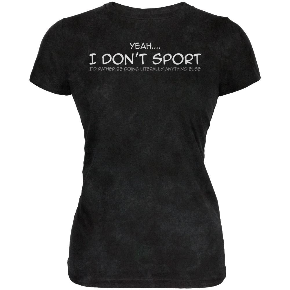 I Don't Sport Funny Juniors Soft T Shirt Juniors T-Shirts Old Glory 2XL Charcoal Black Triblend 