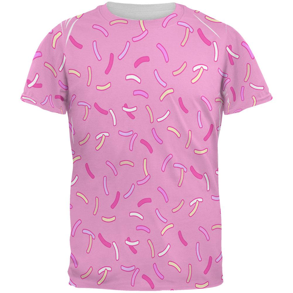 Pastel Strawberry Sprinkles All Over Mens T Shirt Men's T-Shirts Old Glory 2XL Light Pink 